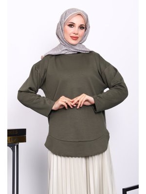 Haki Bisiklet Yaka Modal Sweat Haki Bisiklet Yaka Modal Sweat