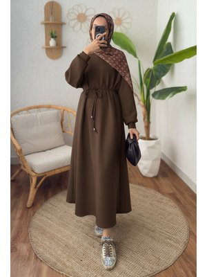 Kahverengi Elegance Scuba Elbise Kahverengi Elegance Scuba Elbise