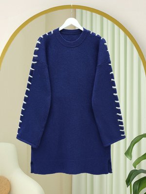 Laci Kolları İpli Çizgili Yumoş Triko Tunik