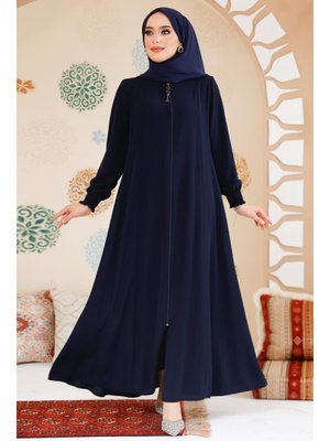 Fermuarlı Lacivert Ferace 45294l