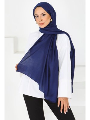 Lacivert Lacıvert Etnik Monagram Şal