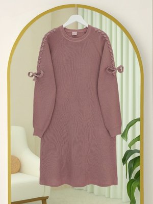 G.kurusu Omuzu Saç Örgülü Salaş Triko Tunik