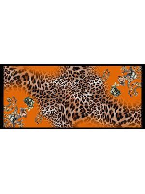 Turuncu Leopar Çiçekli Desen Modal Seri Şal Askısı İle Birlikte 75x200 Cm Turuncu Leopar Çiçekli Desen Modal Seri Şal Askısı İle Birlikte 75x200 Cm