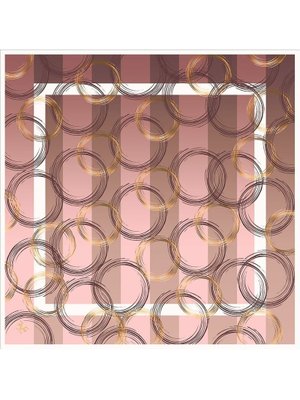 Antrasit Geometrik Desen Black Seri Twill Eşarp Askısı İle Birlikte 90x90 Cm Siyah Gold