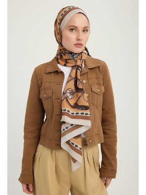 70x190 Cm Süvarinin Arması Camel Vierra Desenli Viskon Şal 70x190 Cm Süvarinin Arması Camel Vierra Desenli Viskon Şal
