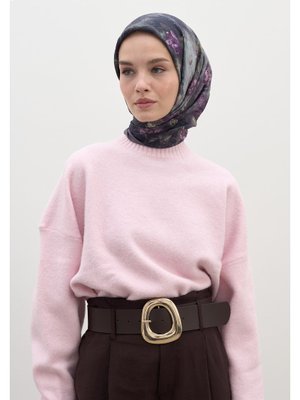 Lavanta Evelyne Desen Pamuklu Viskon Eşarp