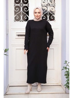 Siyah Triko Elbise 27504s Siyah Triko Elbise 27504s