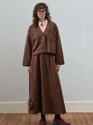 Acı Kahve Süet Kloş Etek