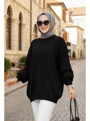 Siyah Triko Kazak Tunik 17201s Siyah Triko Kazak Tunik 17201s