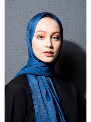 Çizgili Desen Livorno Seri Şal Askısı İle Birlikte 75x200 Cm Saks Çizgili Desen Livorno Seri Şal Askısı İle Birlikte 75x200 Cm Saks