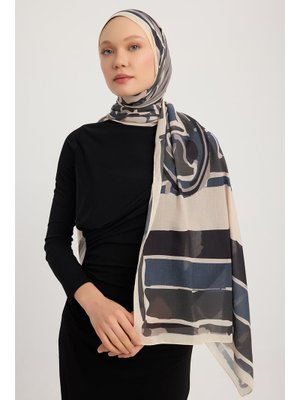 70x190 Cm Pastel Yolculuk Bej Efilia Desenli Şal