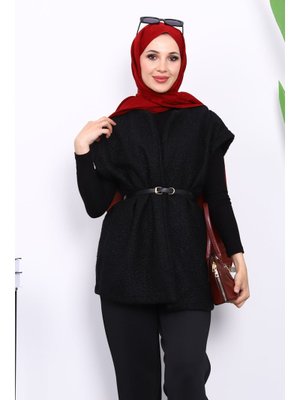 Siyah Bel Kemerli Orkide Yelek Siyah Bel Kemerli Orkide Yelek