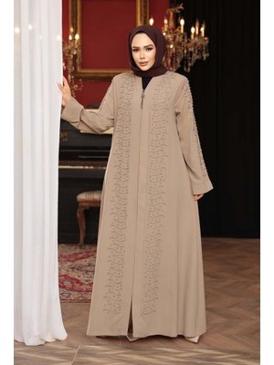 Boncuk İşlemeli Bej Ferace 29127bej