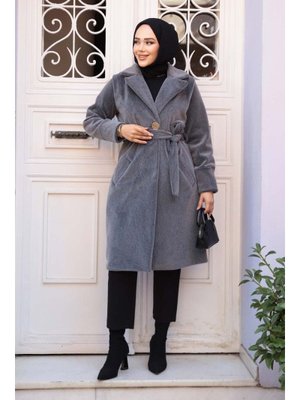 Kemerli Gri Süet Kap 62451gr