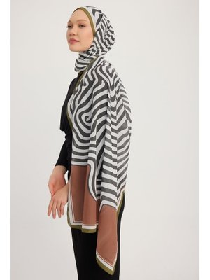 70x190 Cm Yaşam İzi Kahverengi Efilia Desenli Şal