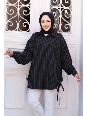 Çizgili Siyah Gömlek 10553s Çizgili Siyah Gömlek 10553s
