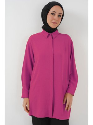 Fuşya Uzun Gömlek Tunik Fuşya Uzun Gömlek Tunik