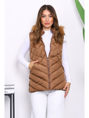 Taba Kapüşonlu Cepli Şişme Yelek