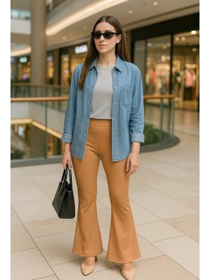 İspanyol Paça Bisküvi Pantolon 1073bs