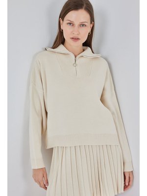 Ekru Kazak Etek İkili Takım Ekru Kazak Etek İkili Takım