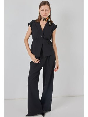 Siyah Yelek Pantolon Kumaş Takım Siyah Yelek Pantolon Kumaş Takım