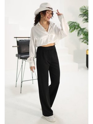 Siyah Sıyah Palazzo Pantolon