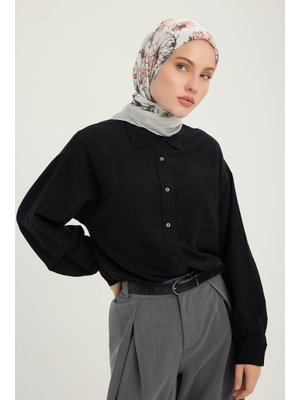 90x90 Cm Sessiz Botanik Açık Gri Vierra Desenli Viskon Eşarp