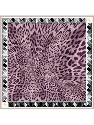 Pembe Desenli Elegante Seri Viscon Eşarp Askısı İle Birlikte 100x100 Cm