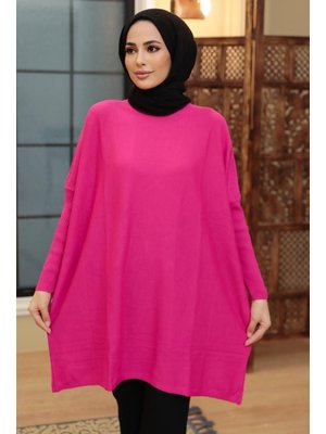 Fuşya Triko Panço 3399f Fuşya Triko Panço 3399f