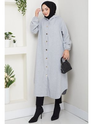 Gri Fevza Düğmeli Kaşe Kap