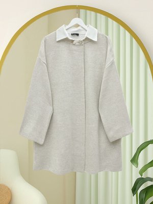 Taş Çift Düğmeli Salaş Triko Panço