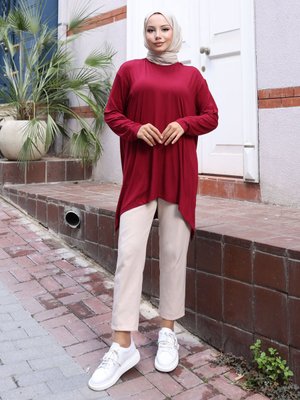 Bordo Asimetrik Tunik Bordo Asimetrik Tunik