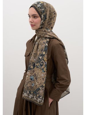 Haki Berthe Desen Şal Haki Berthe Desen Şal