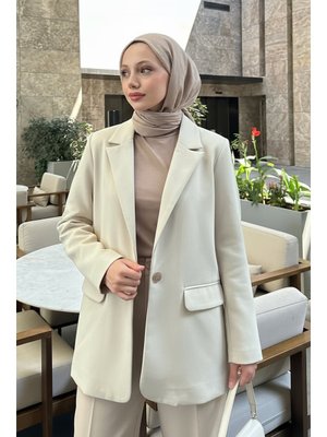 Taş Rengi Scuba Blazer Ceket