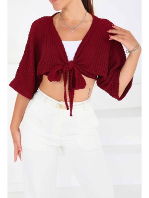 Bordo Bağlamalı Bluz Bordo Bağlamalı Bluz