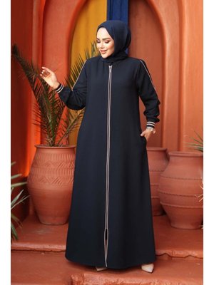 Fermuarlı Lacivert Ferace 26381l