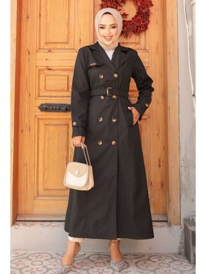 Kemerli Siyah Trençkot 61500s