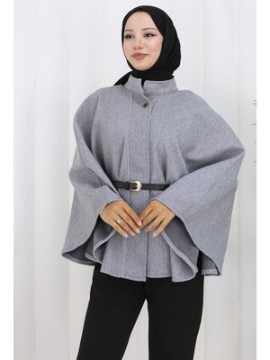 Gri Kemerli Kaşe Panço Gri Kemerli Kaşe Panço