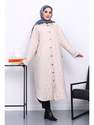 Taş Kapitone Kapüşonlu Kap