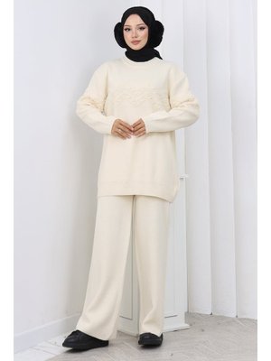 Taş Rengi Zikzak Boncuklu Takım