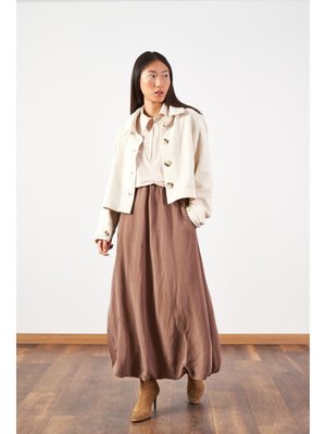 Uzun Balon Etek Kahve