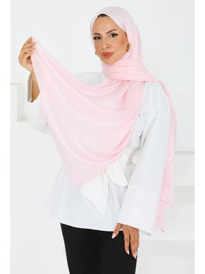 Pembe Etnik Monagram Şal