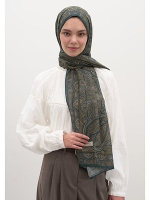 Koyu Yeşil Slyvıe Desen Şal Koyu Yeşil Slyvıe Desen Şal