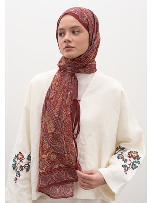 Kırmızı Petra Desen Şal Kırmızı Petra Desen Şal