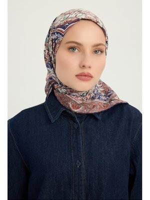 90x90 Cm Ebedi Saraylar Kahve Vierra Desenli Viskon Eşarp