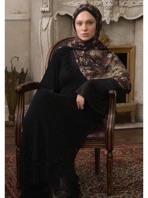 Siyah Seraphına Desen Şal Siyah Seraphına Desen Şal