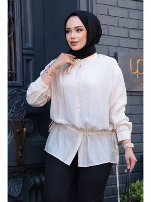 Düğmeli Bej Gömlek 32358bej Düğmeli Bej Gömlek 32358bej
