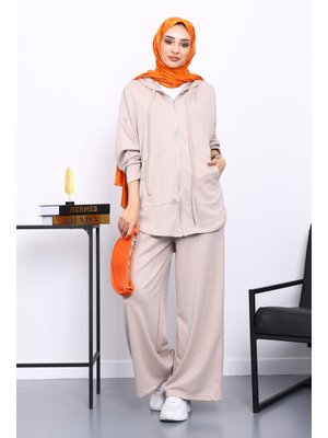 Taş Önü Kısa Arkası Uzun Tunik Pantolonlu Takım