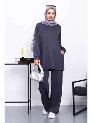 Antrasit Yan Cepli Omuz Parçalı Alt Çımalı Modal Takım