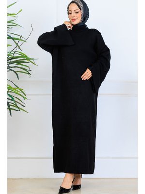 Siyah Uzun Triko Elbise Siyah Uzun Triko Elbise